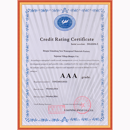 信用等级证书AAA级（ENG）